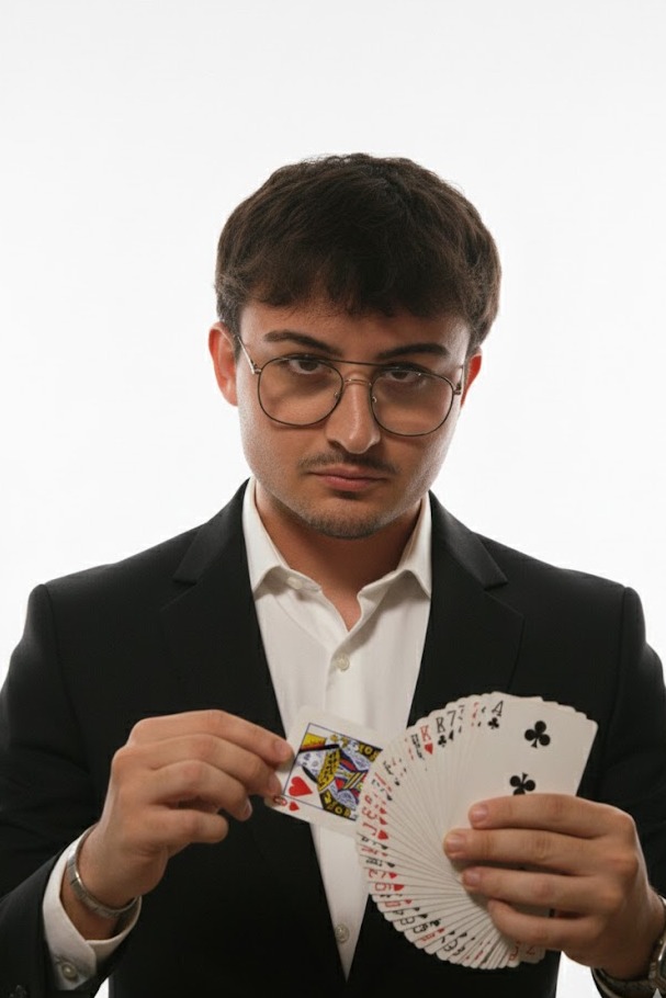 Foto Profesional del Mago Ángel Ruiz en acción